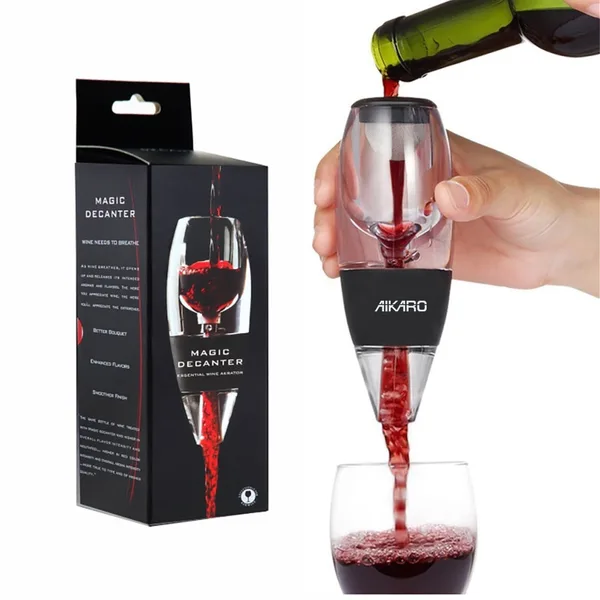 AIKARO - Aerator de Aer pentru Vin Decantor Automat cu Filtru si Suport