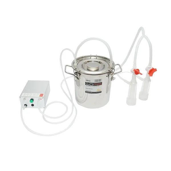 Aparat de muls portabil cu 1 post si bidon de inox 5L pentru capre