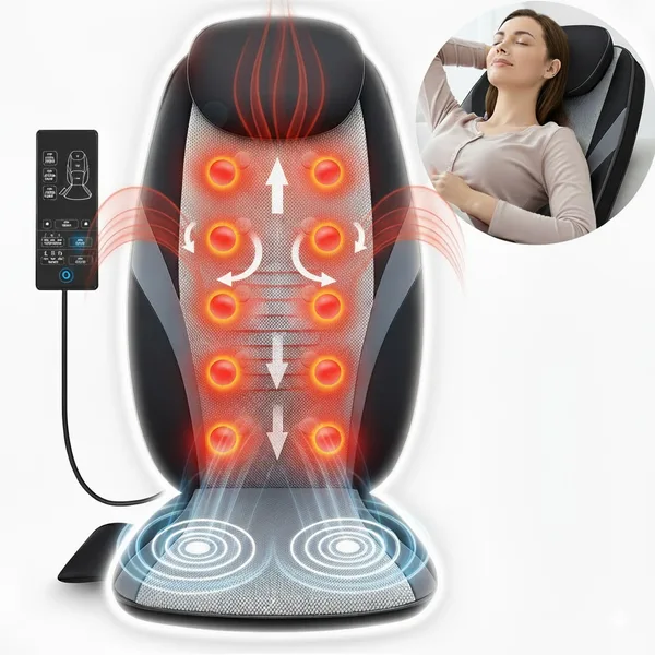 Aparat Profesional Tip Husa Scaun pentru Masaj RelaxoPro Caldura Terapeutica si Vibratii