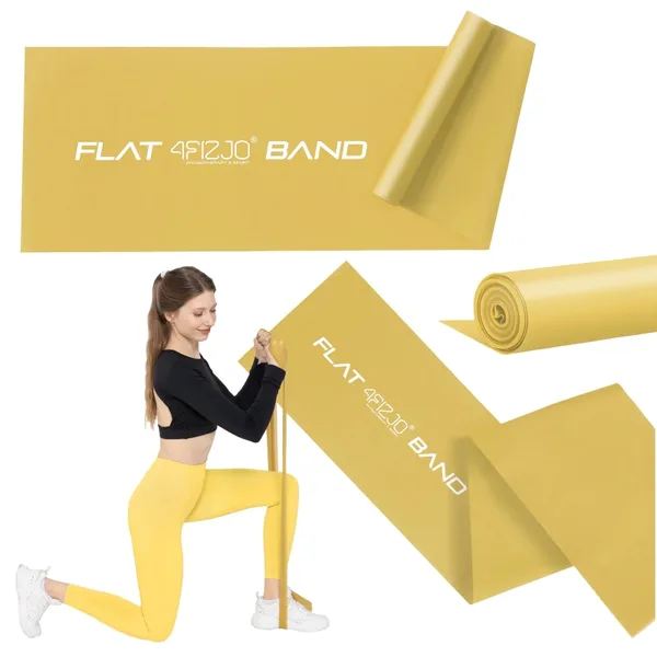 Banda de reabilitare cu rezistenta plata din latex 4FIZJO pentru intindere