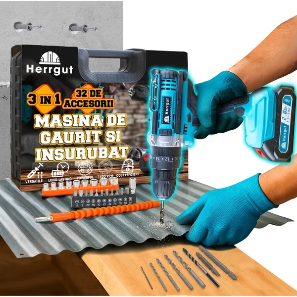 Bormasina cu acumulator Herrgut Professional