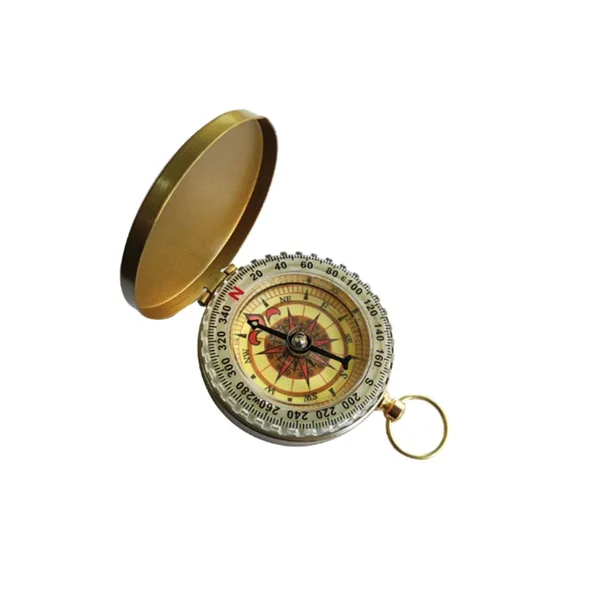 Busola din alama vintage cu capac flip