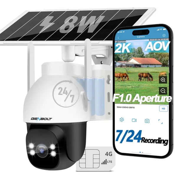 Camera de supraveghere cu SIM 4G si panou solar GENBOLT