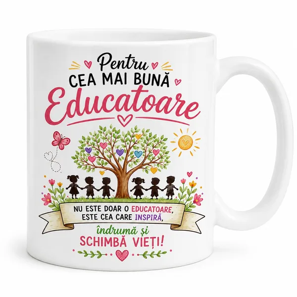 Cana Personalizata pentru Educatoare – “Pentru Cea Mai Buna Educatoare” – Cadou Gradinita
