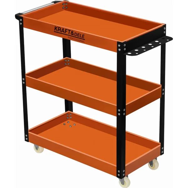 Carucior atelier cu 3 rafturi din otel si roti pentru organizare scule (KD1092)