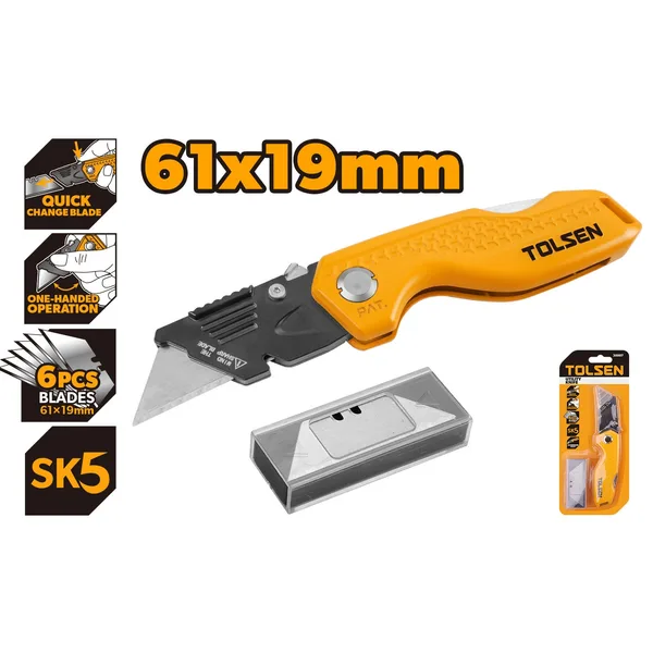 Cutter profesional TOLSEN 61x19mm cu 5 lame SK5