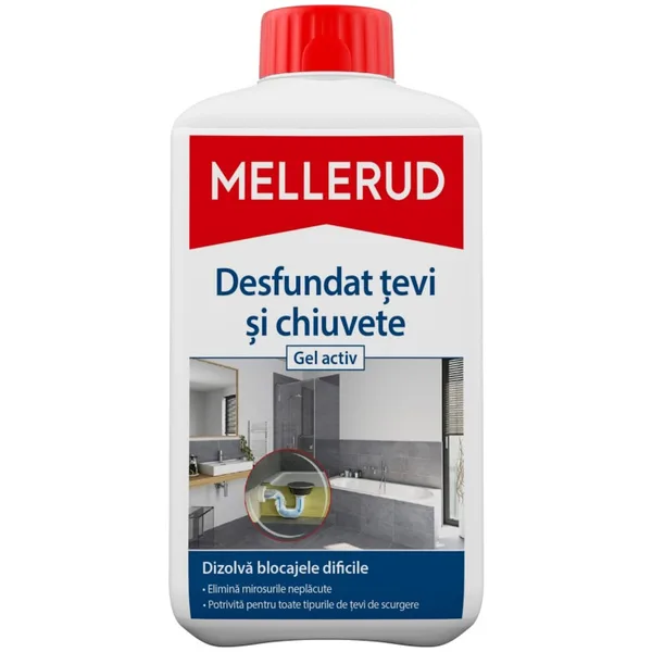 Gel activ pentru desfundat tevi si chiuvete Mellerud