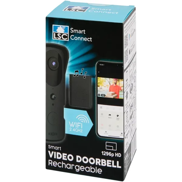 Interfon / Sonerie video inteligenta LSC Smart Connect 1296pHD WiFi reincarcabila