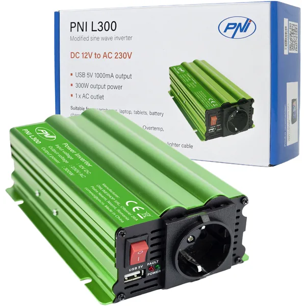 Invertor de tensiune PNI L300 alimentare 12V iesire 230V 300W