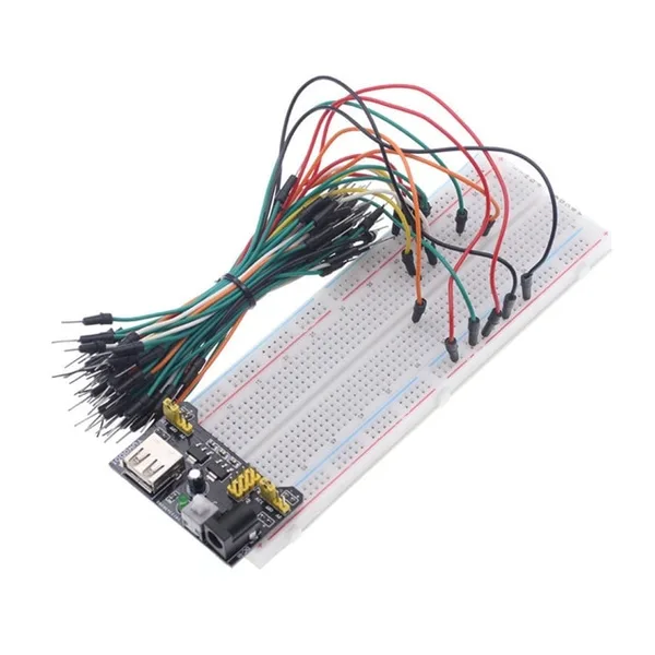 Kit breadboard 830 gauri + 65 fire + modul tensiune alimentare MB102