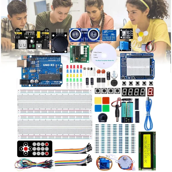 Kit de programare Arduino UNO R3，SHIJOOE，Kit start componente electronice，Kit compatibil A