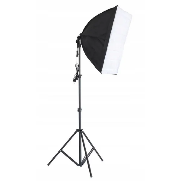 Kit Lumina Continua Softbox 70x50cm pentru Studio Foto cu 1 filtru difuzie si Suport Trepi