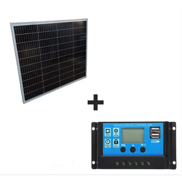 Kit solar fotovoltaic BLUESUN off grid panou solar 30W cu regulator tensiune 30A controlle