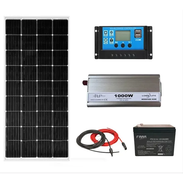 Kit solar fotovoltaic off grid invertor 1000W 12V