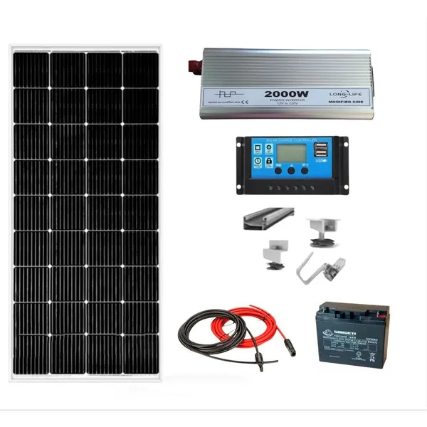 Kit solar fotovoltaic off grid invertor 2000W 12V si 24V