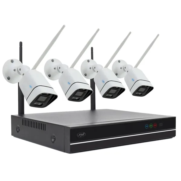 Kit supraveghere video PNI House WiFi660 NVR 8 canale si 4 camere wireless de exterior 3MP