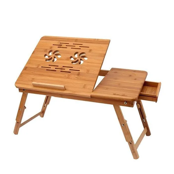 Masa pliabila din Lemn de Bambus pentru laptop cu design Ergonomic