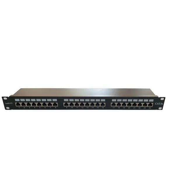Patch Panel 19" cat5e FTP 24port x RJ45 cu suport de cabluri integrat