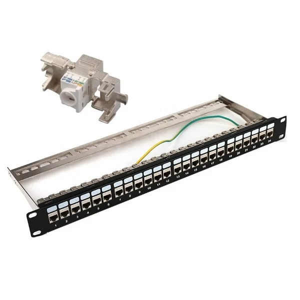 Patch Panel 19" Modular Echipat cat6A 10GB LanKATT FTP/STP 24port x RJ45