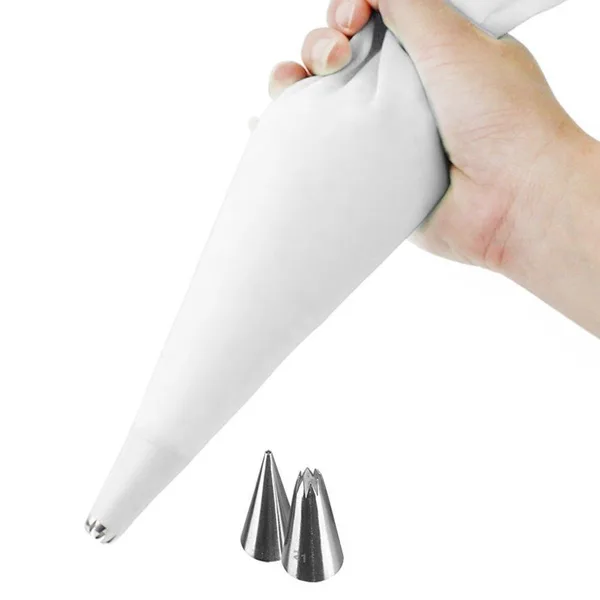 Pos ornat si decorat prajituri cu 2 duze inox