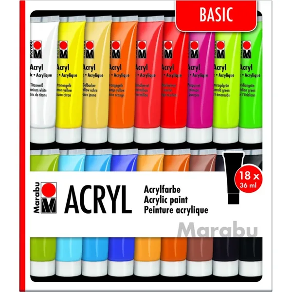 Set 18 Culori Acrilice 38 ml