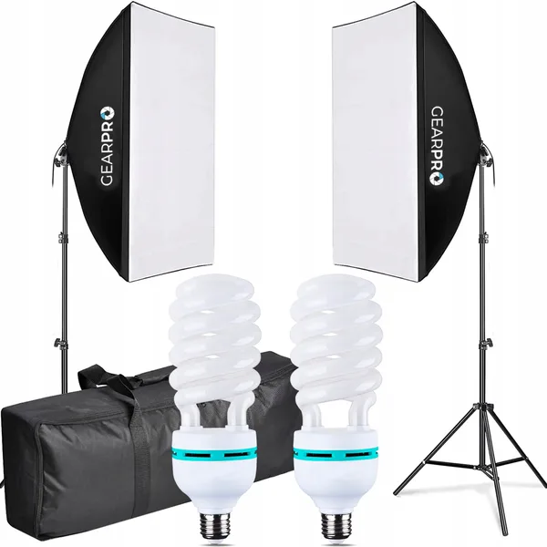 Set 2 Lampi Softbox Cu Husa Si Bec