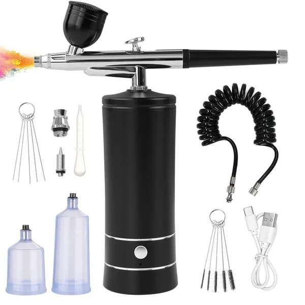 Set Aerograf Airbrush Portabil cu Compresor Wacorresi