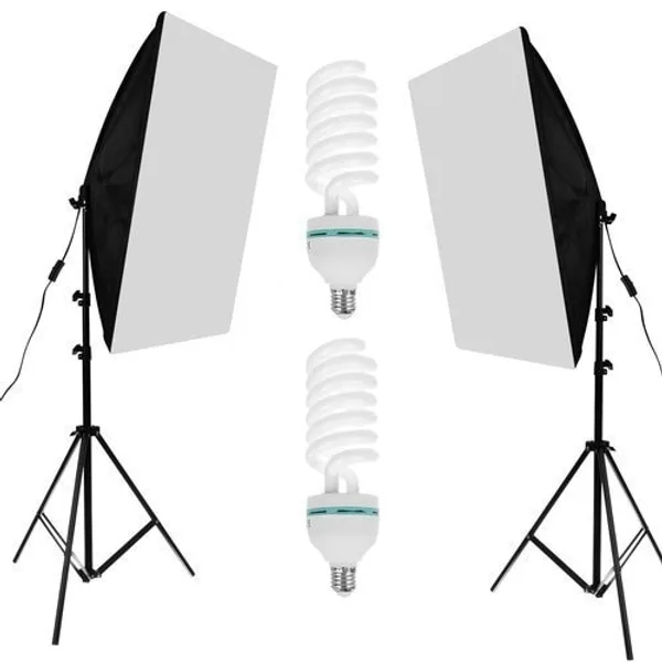 Set de lumini pentru studio cu 2 softbox 50x70