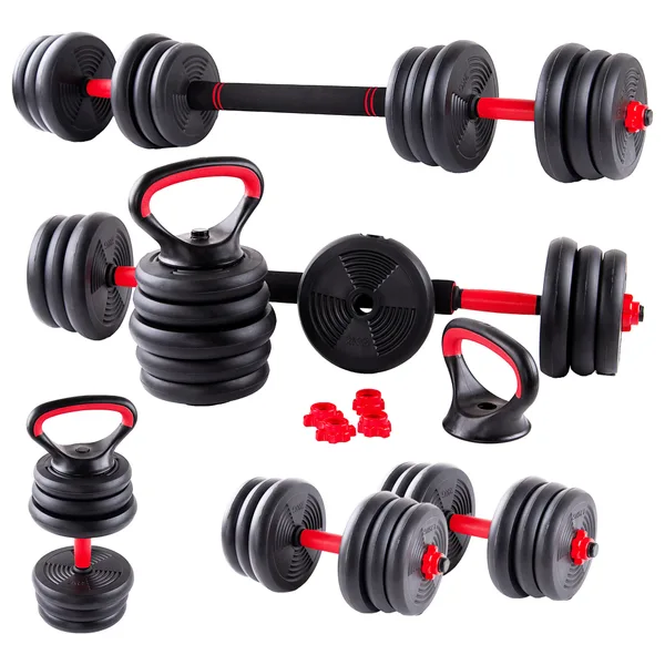 Set Gantere reglabile kettlebell FitTronic 6 in 1 de 20 kg KF20