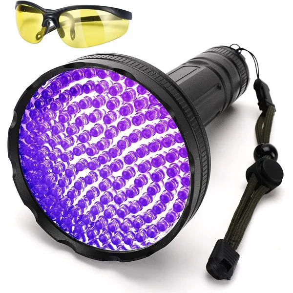 Set lanterna UV si ochelari protectie