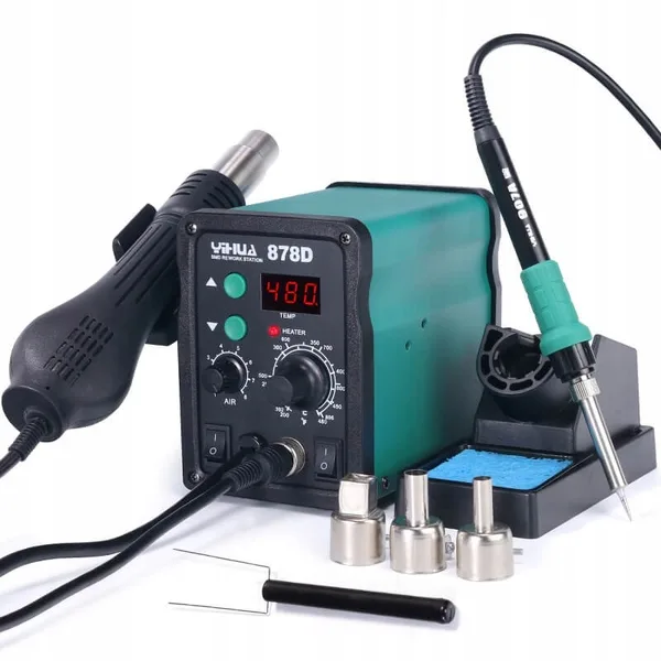 Set statie de lipit 2 in 1 cu aer cald si letcon