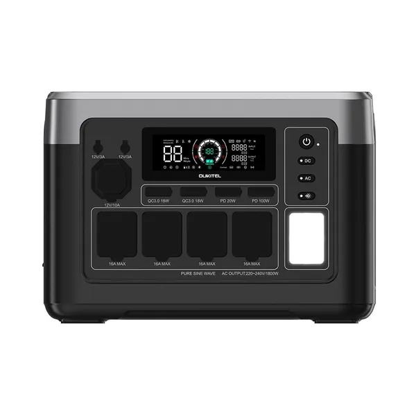 Statie de energie portabila OUKITEL P1500 Plus 1800W 1536Wh LiFePO4 4000 cicluri UPS 10ms 