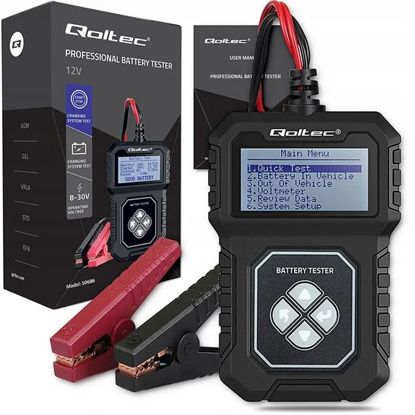 Tester de baterii auto Qoltec 12V cu LCD
