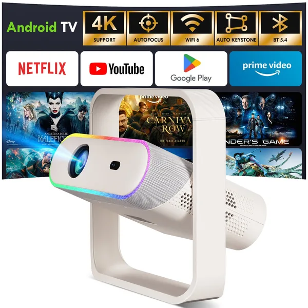 Videoproiector portabil 4K SEPYMP ，380ANSI，Android OS，Wi-Fi 6 & BT 5.4